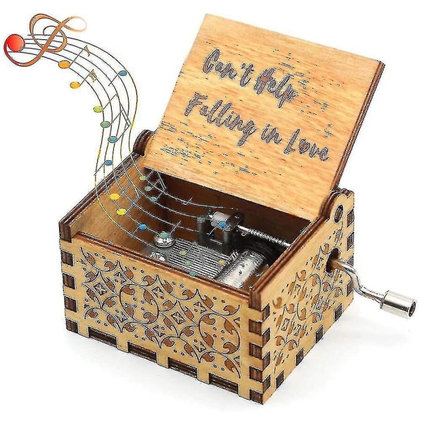 Trämusikdosor, lasergraverade vintage trä Sunshine Musical Box Presenter som är kompatibla med födelsedag/c