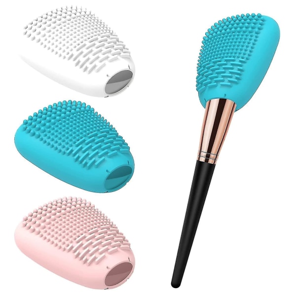 3-pack Makeup Brush Cover Dust Foundation Brush Protector, rengöringsdyna Återanvändbar