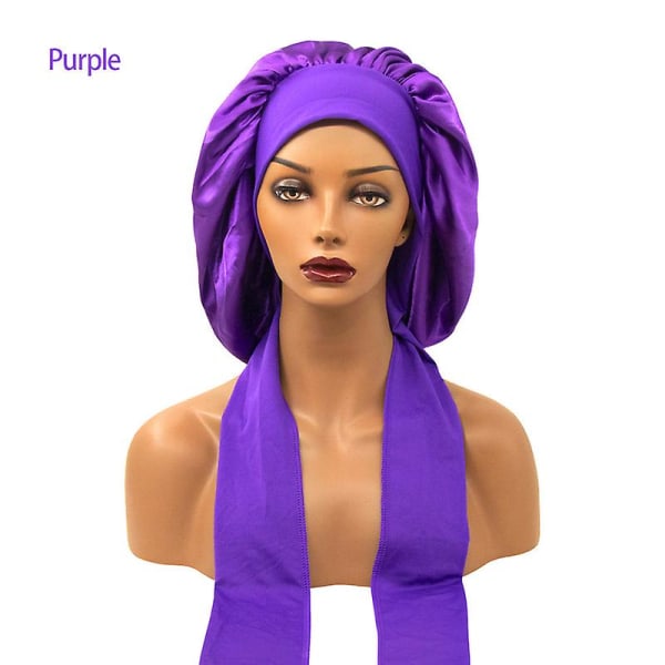 Cap Långt hår Justerbar Återanvändbar muslimsk duschmössa Stor vattentät purple