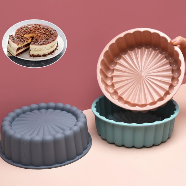 Silikon cirkulär tårtmall kronblad form design tårta paj kan bakning green