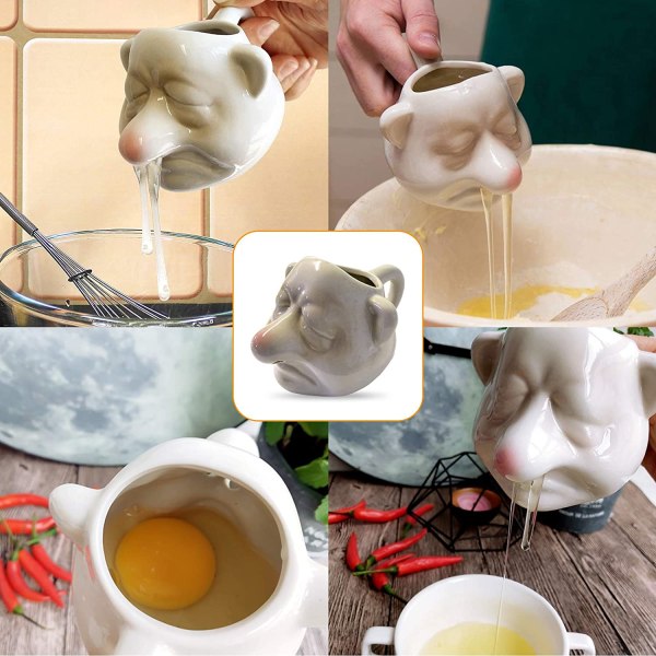 Äggseparator i keramik, ägguleseparator, äggvita-guleseparator