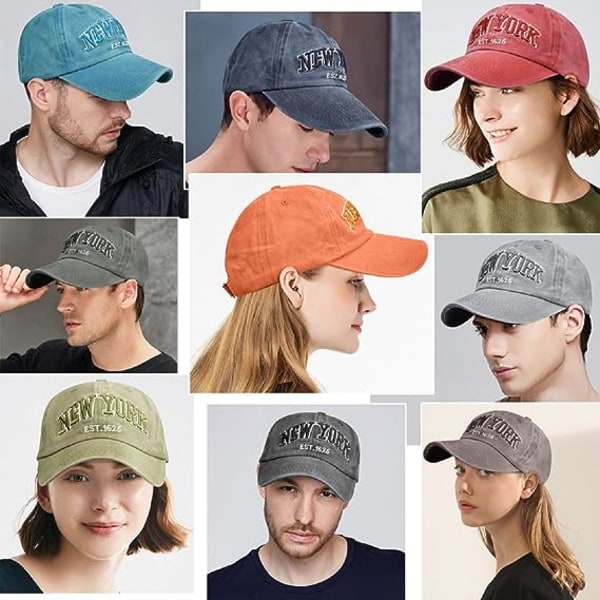 Unisex cap Now York broderi Justerbar bomullssolhatt sommar pikéstil Klassisk sport Casual cap Peaked cap för män kvinnor red