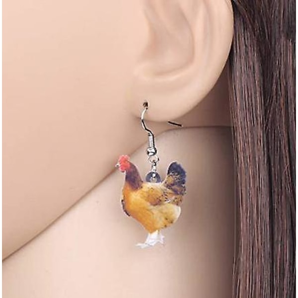 Akryl söt kyckling höna tupp örhängen hänge smycken