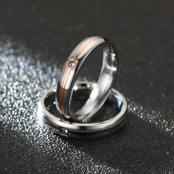 kvinnors ring förlovningsring rostfritt stål silver
