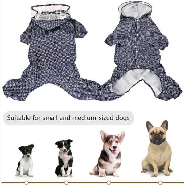 Regnkappa för hund med huva, regnkappa Jacka för hund, regnkappa för husdjur Lätt vattentät regnponcho utomhus med selehål (XL, blå)