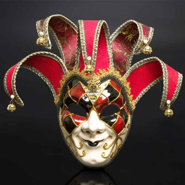 Halloween fest karneval mask, venetiansk maskerad jul cosplay mask, Italien red