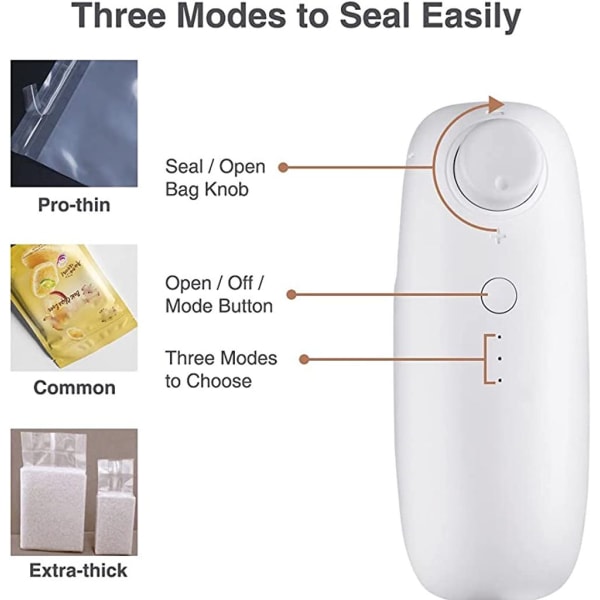 Hushålls Mini Electric Heat Sealer USB Portable Hand Press Sealer