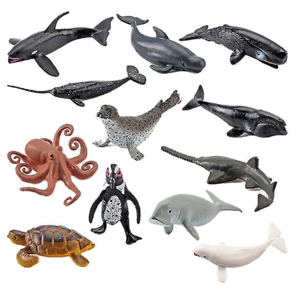 Simulering Havsdjurmodell Beluga Megalodon Sälfigurleksaker Pedagogiska kognitiva prydnader för barn