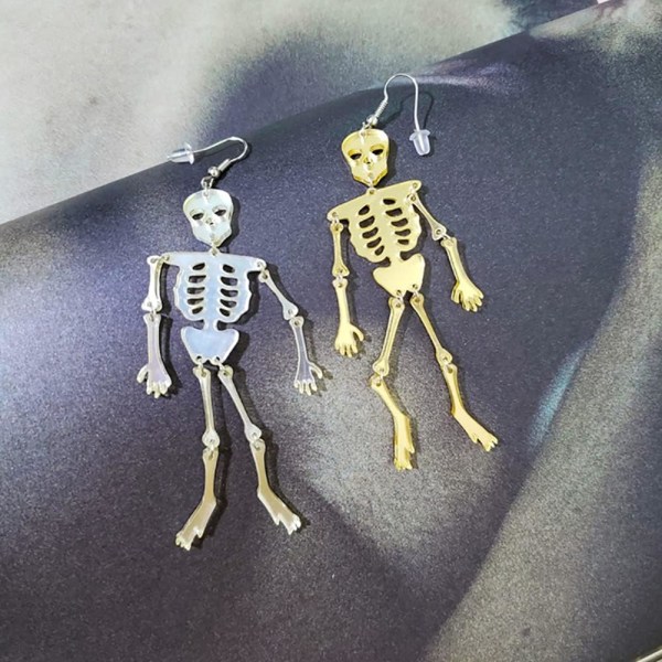 2 st Skalle Skelett örhänge Hartsformar Silikon Epoxi Molds Halloween silikonformar för att göra DIY smycken hantverk