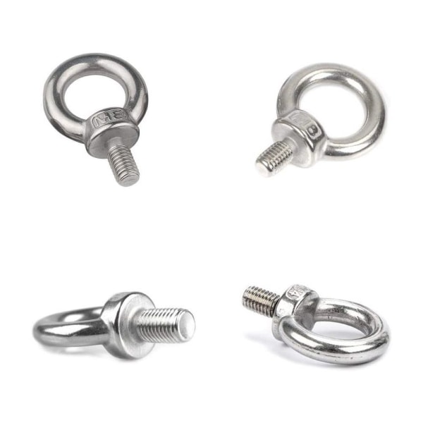 Förpackning med 8 ögonbultar M8 ögonbultar i rostfritt stål Rostfria ögonbultar Ring Eye Bolt Ring Rund Eye Bolt