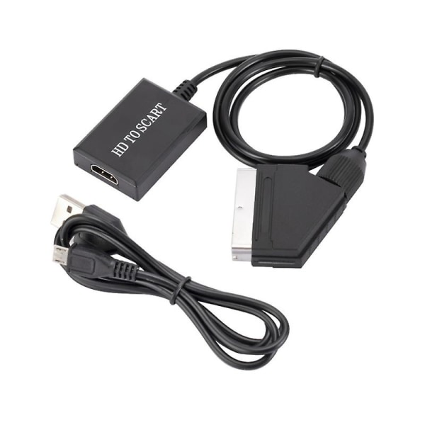 Omvandlare Hdmi Till Scart Converter 1080p Hd Audio Video Adapter För Hdtv Dvd Sky Box Stb