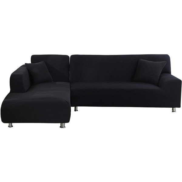 Cover, för L-formad soffa, elastiskt, cover (2-sits + 3-sits, balck) black