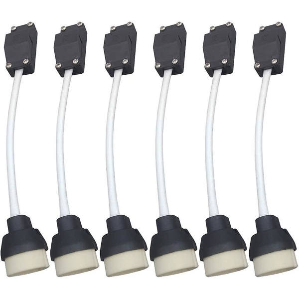 6-pack Gu10 lamphållare Keramisk bas och terminalblock/brygga med kabel och isoleringshylsa