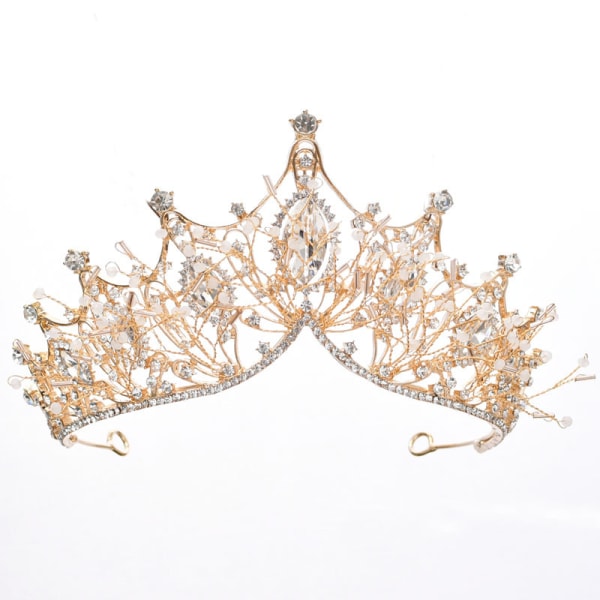 Crown brud pannband tiara, strass bröllop tiara