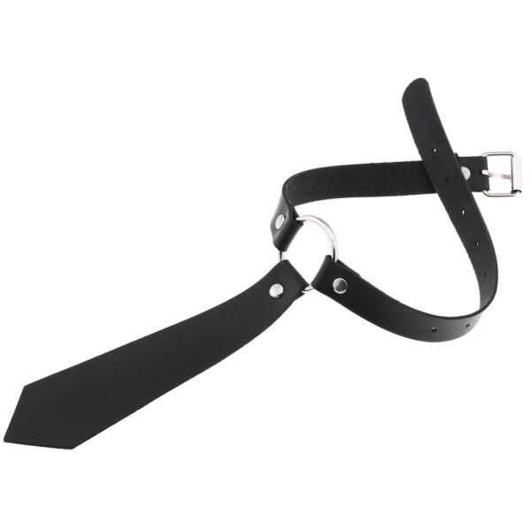 Gothic Punk Nit Halsband Halsband Slips Stil Cirkelkrage Formell Slips Halsband Kedja black