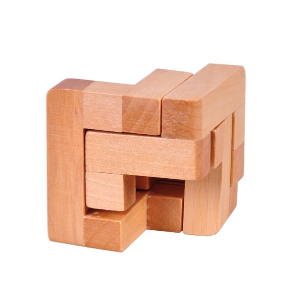Vuxen trä förreglande pussel klassisk leksak Luban Lock