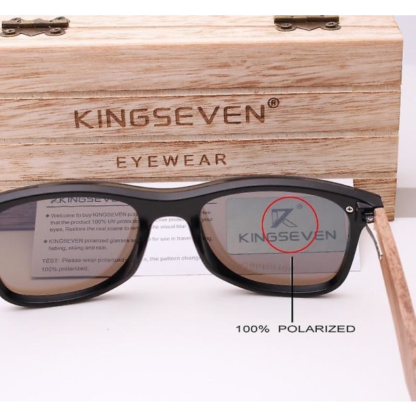 Mode män Solglasögon polariserad valnötsträ spegel UV400 Lens Solglasögon Dammärke