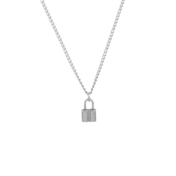 Mini hänglås hängande halsband Titanium kabel kedja halsband modesmycken