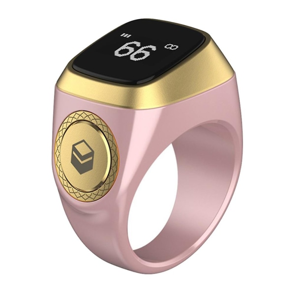 Smart Tasbih Tally Counter Ring för muslimer Digital Tasbeeh 5 Bön Time Tasbih Ring (rosa)