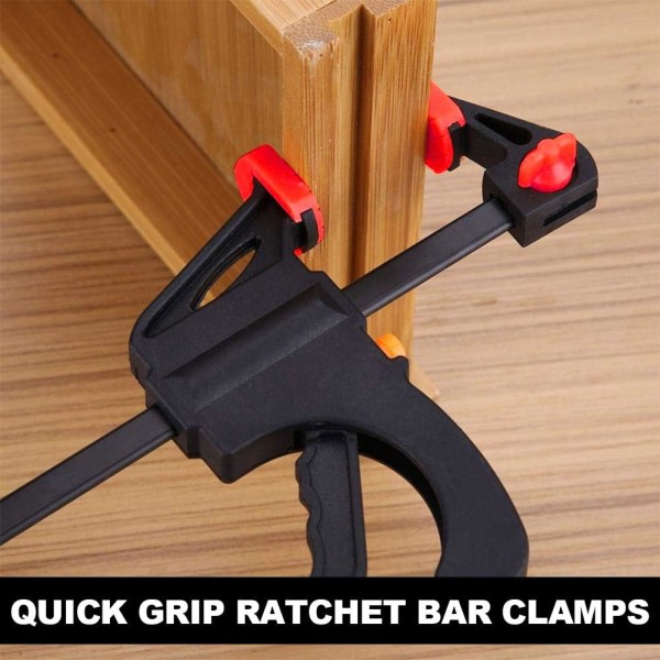 Grip Bar Clamps, 4PCS F Trä Clamps, 4-tums spärrstångsklämmor, Quick-Release Bar Clamp Tools