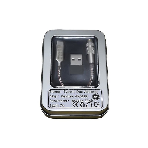 Alc5686 USB Type C Dac hörlursförstärkare 3,5 mm utgång 32bit 384khz förstärkare