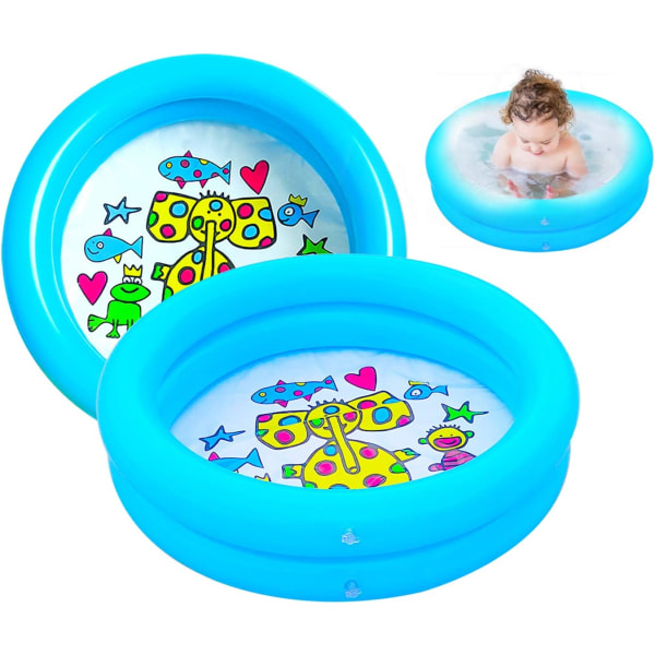 Baby plaskdamm 2-pack fylld pool uppblåsbar barnpool badleksaker för sommarens vattenfest 65x16cm 2 varv