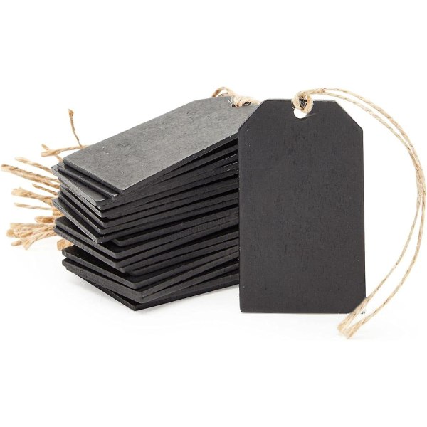 Svarta tavlor, svarta presentetiketter för väskor och etiketter (2 X 3,1 tum, 12 stycken)"