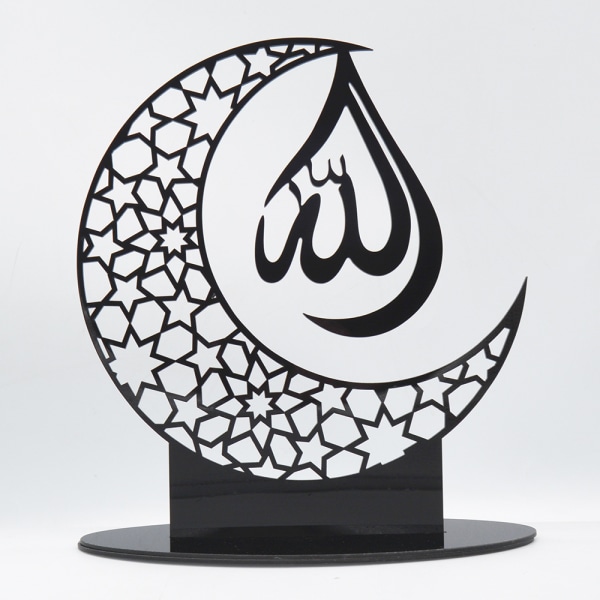 Ramadan Dekoration Eid Mubarak Motiv Akryl Spegel Ornament Semesterdekorationer black