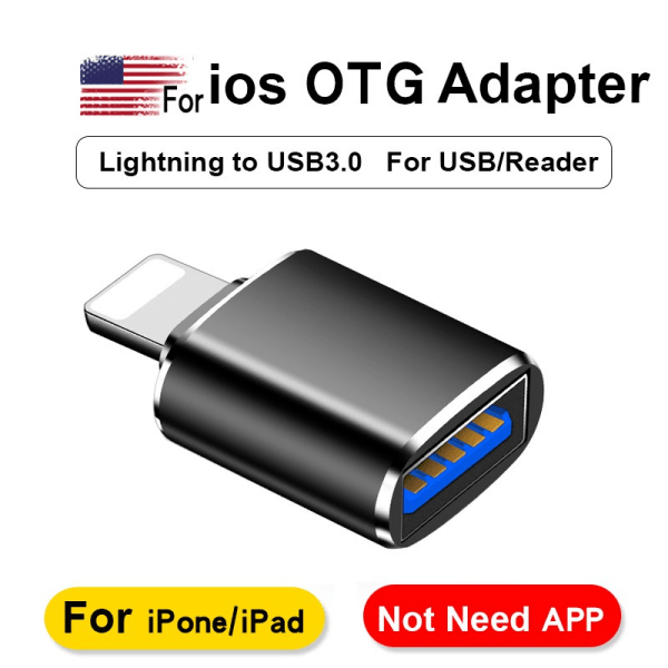 100 % original för Type-c/iOS 13 eller nytt system Apple OTG-adapter USB -diskbelysningskonverterare datakabel Utan app iPhone USB 3.0-gränssnitt iPad