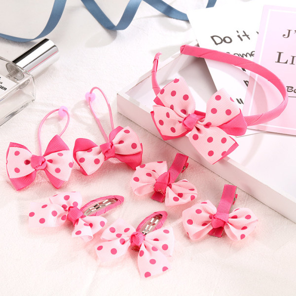Mode handgjorda barnhåraccessoarer Kronrosa kostym födelsedagspresent läderband rosett hårband hårklämma pink