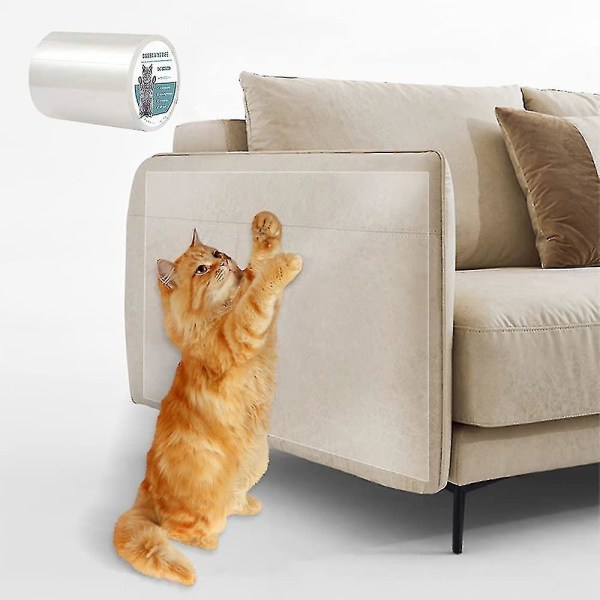 Cat Sofa Protector, 15 * 100cm Transparenta möbelskydd mot katter anti-scratch för kattmöbler
