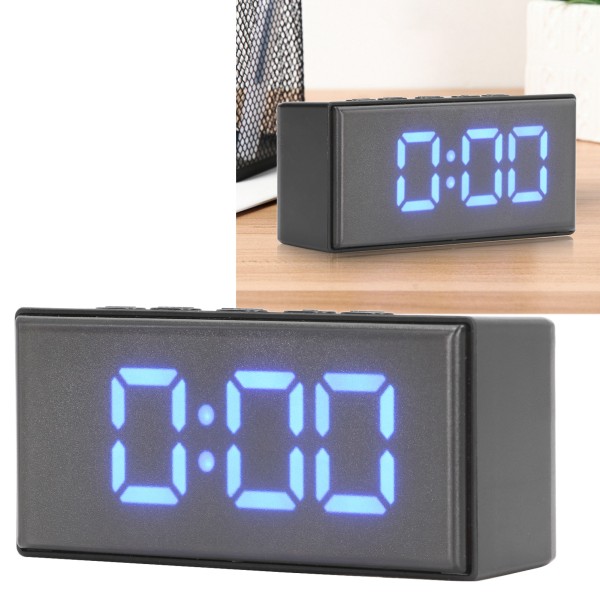 Digital klocka, två visningslägen Skrivbordsklocka Stor skärm Modern sovsal Hem Sovrum Blå