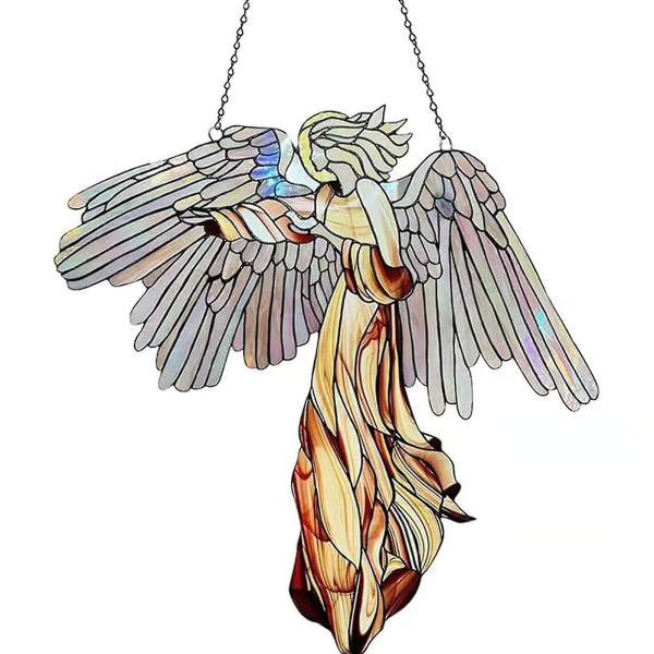 Elegant ängel & duva solfångare,ängelvingar, hängande prydnad för hemträdgård, fönsterhäng, presenter