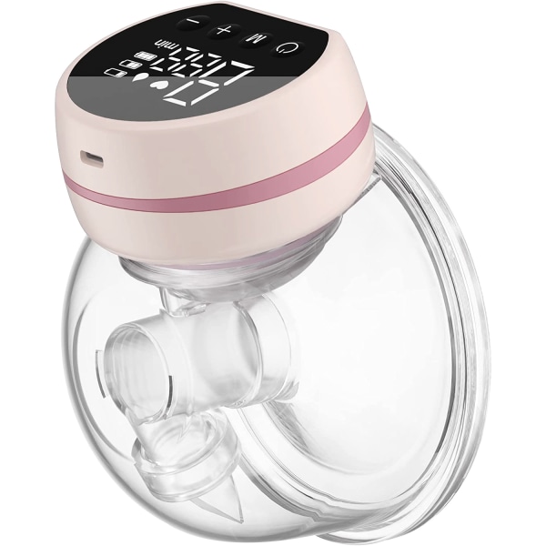 Handsfree bärbar elektrisk bröstpump smärtfri amning integrerad osynlig mjölkare LED-display bröstpump pink