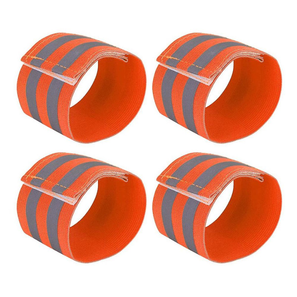 4 Reflexband ombord för armar, vrister, ben och handleder orange