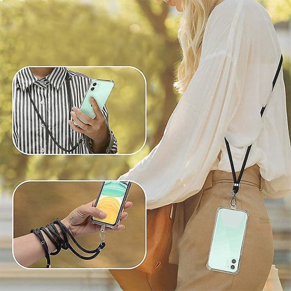 Universal messenger bag nylon patch telefon lanyard anti-förlust anti-halk justerbar nylon hals mobiltelefon med lanyard blue