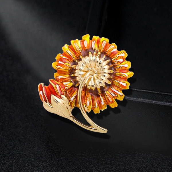Rose Daisy Sunflower Broscher Emalj Crystal Flower Delicated Brosch Pin