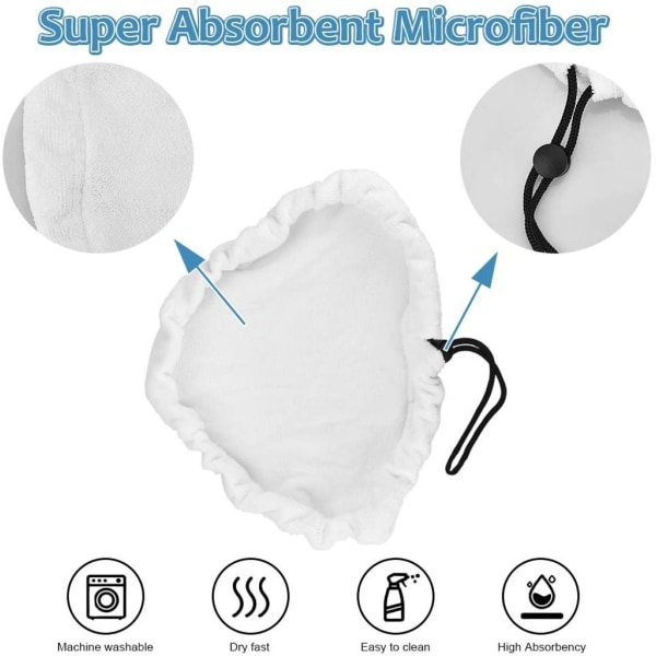 8-packs ångkvastersättningsdukar Mikrofiberersättningsdukar Tvättbara golvdukar Triangelersättningsdynor (vita)
