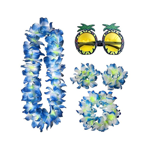 5 st Hawaii Pineapple Glasögon Roliga Cosplay Glasögon Vacker krans blomma Huvudbonad armband