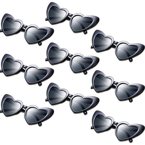 9 par hjärtformade glasögon kattmodul vintage festglasögon damfest bröllopsglasögon black
