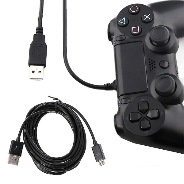 Mirco USB Laddare Kabel Laddningssladd Linje För Ps4 trådlös handkontroll Svart