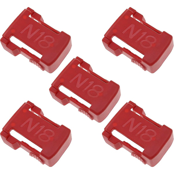 5 st Röd batterifäste Rack Förvaringsspår Hållare Kompatibelt batteri under hyllmontering