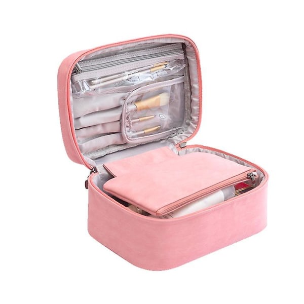 Kosmetisk väska Organizer Kvinnor Multifunktion Vattentät toalettartiklar Förvaringspåse Makeup (Rosa)