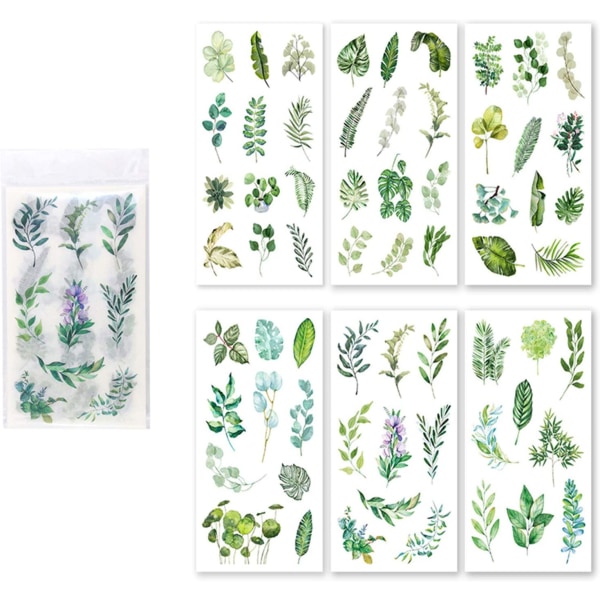 12 klistermärken gröna växter blad blommor fotoalbum