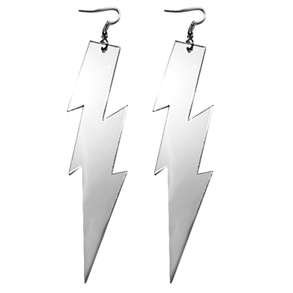 80-tals ömtåliga örhängen Drop Lightning Lightning Örhängen Halloween hänge Vintage Akryl Teardrop hänge Silver för kvinnor