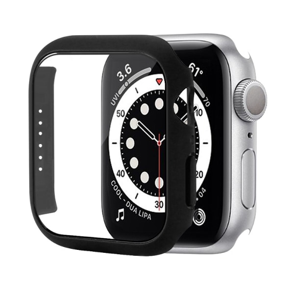 Glas+ cover för Apple Watch Case 45 mm Iwatch Tillbehör Skärmskydd Apple Watch Serie 7 black