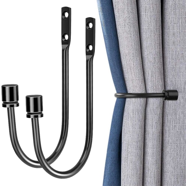 2 st metallgardinhållare, dekorativa väggmonterade draperier med skruvar, tunga fönsterbehandlingshållare för heminredning