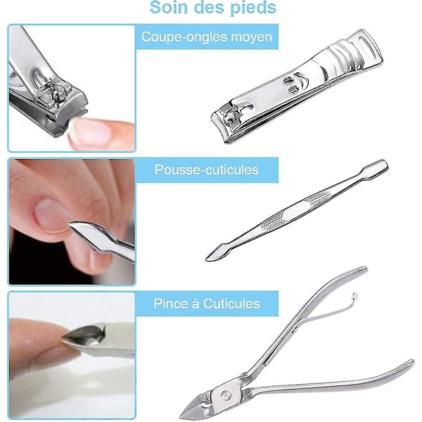 12 i 1 set nagelklippare i rostfritt stål Nagelvård manikyr pedikyrverktyg