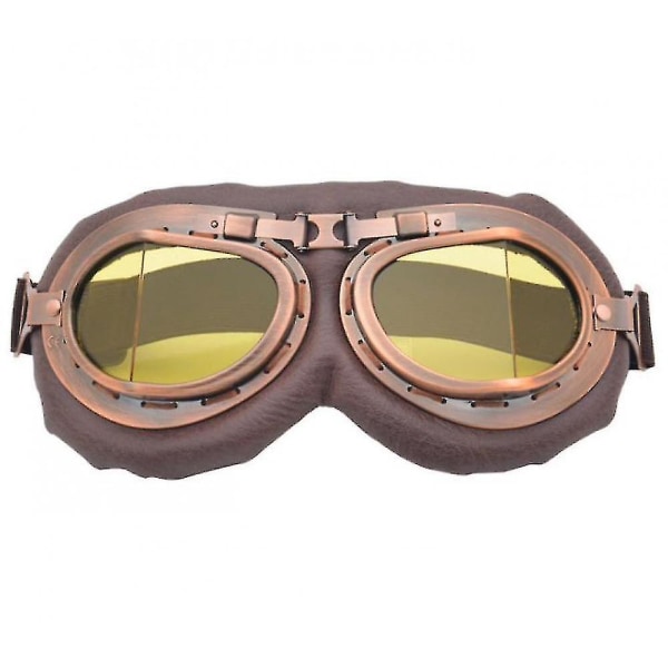 motorcykel ridglasögon retro klassiska glasögon vindruta (gul)