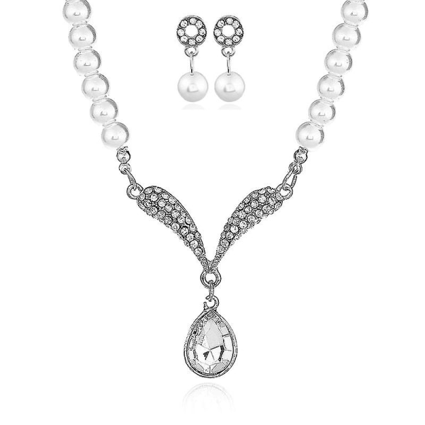 Bröllop brud smycken Set Legering Diamond Pearl halsband